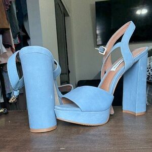 Steve Madden Light Blue Platform Sandals